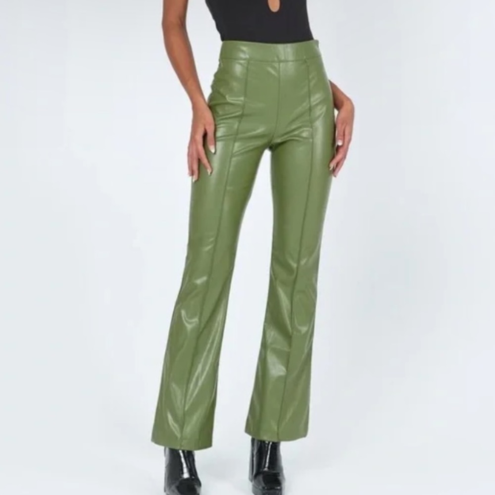 Princess Polly Green leather pants
